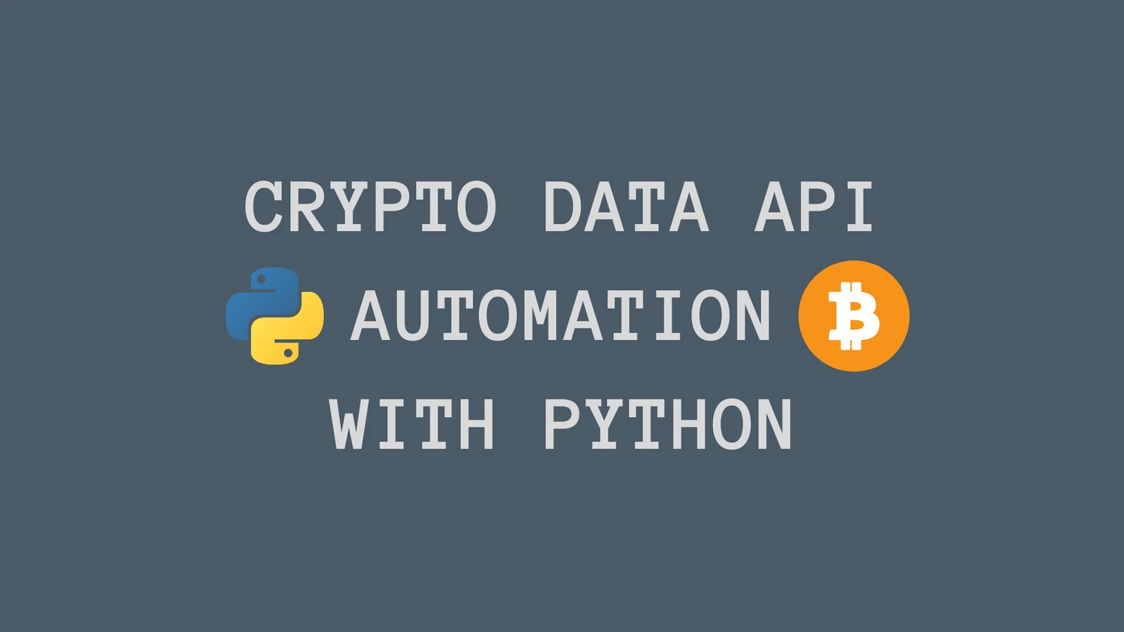 Crypto Data API Automation with Python